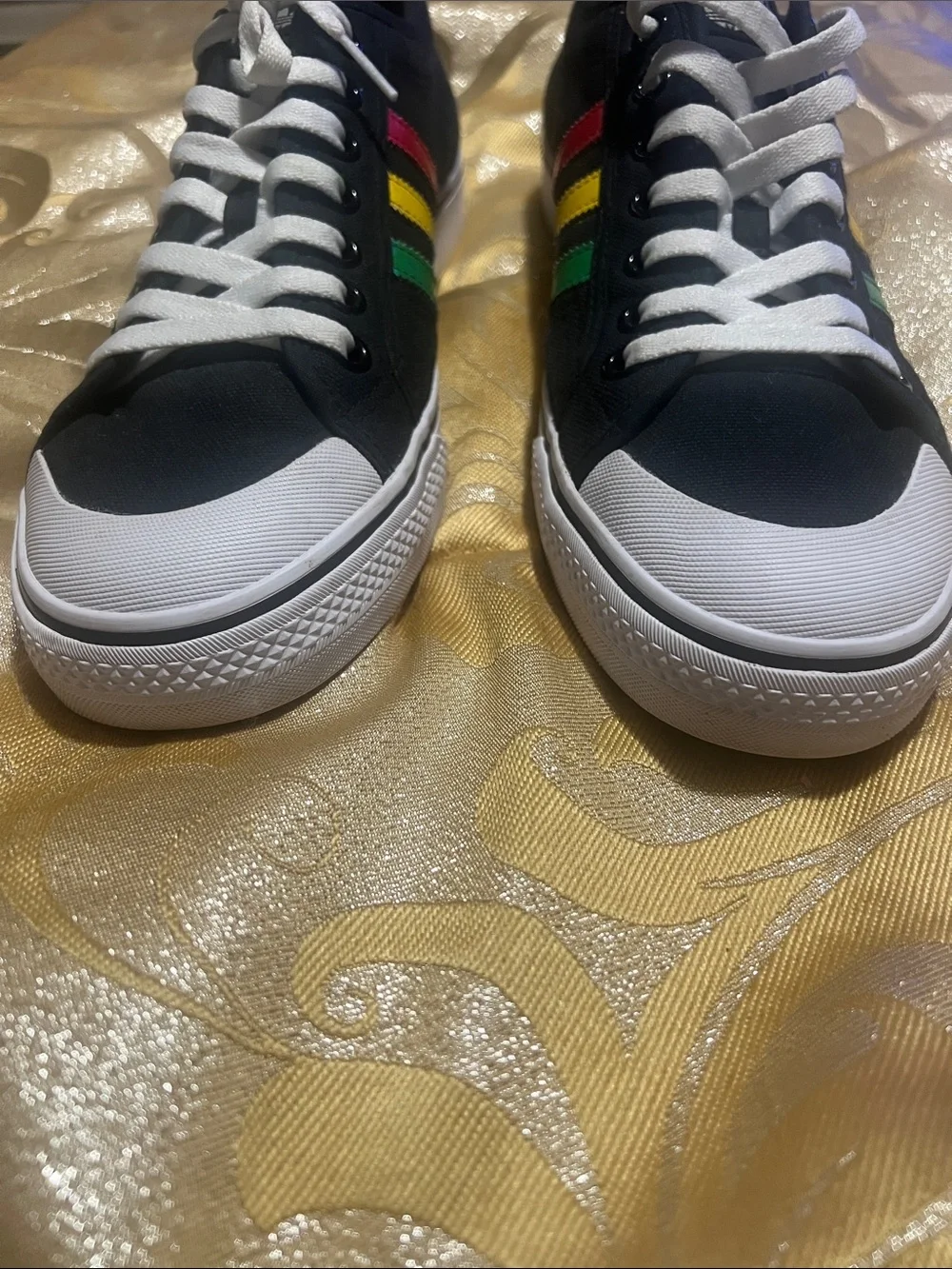 Adidas Original Nizza Low Tricolor Stripes Rasta Black FV0658 SZ 13